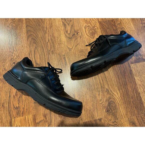 Rockport Men’s Eureka Leather Walking Shoes Black Size 13 Classic Comfort - Picture 1 of 11